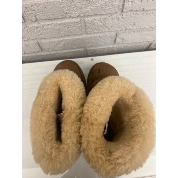 Ugg Women Brown / Tan Shearling Lined Boots Size 7 - Picture 8 of 9
